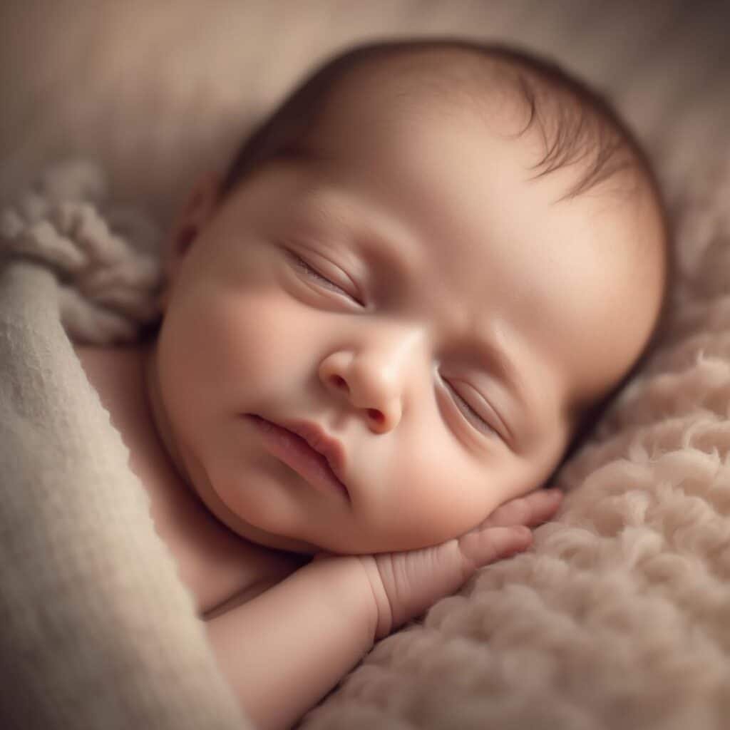 Baby sleeping peacefully - parenting course for 0-1 year olds